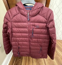 L.L. Bean Hooded Downtek Girls Lightweight Down Jacket Size YL14-16 In Deep Port
