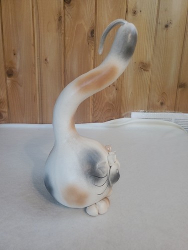 Hand painted Gourd Orange Black Cat “Gourdfather” Boyd 1999 Signed Vintage 14" - Picture 4 of 8