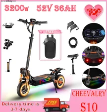 Cheevalry S10 Electric Scooter 52V36Ah Foldable E-Scooter 10" 70KM/H 3200W Motor