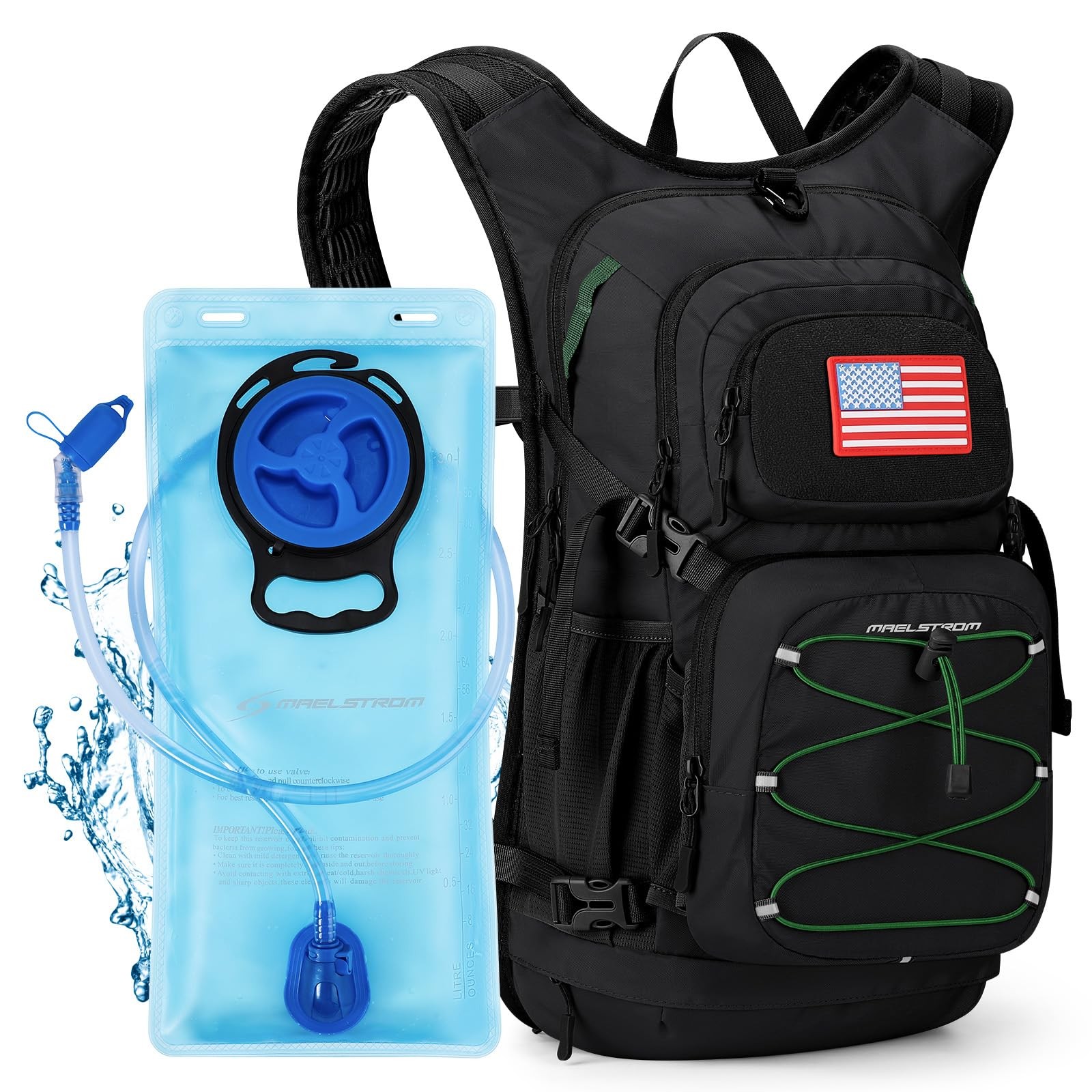 Maelstrom Hydration Backpack Hiking Backpack with 3L Water Bladder High Flow