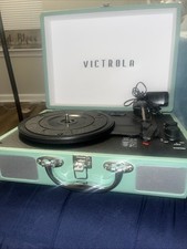 Victrola BT Suitcase Record Player  - Turquoise - Good Condition