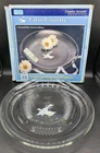 1987 Vtg Anchor Hocking Country Geese 13' Glass Serving Platter  Cottage Core