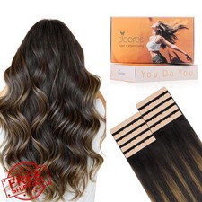 DOORES 16" Balayage Brown Tape in Extensions 35g Remy Human Hair