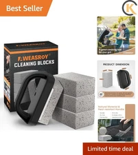 Safe and Effective Grill Cleaning Blocks with Handle - 4 Pack Pumice Stones