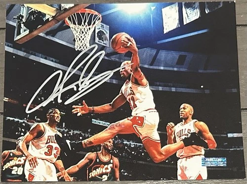 Dennis Rodman Signed AUTO 8x10 Photo Chicago Bulls NBA Finals Sonics Holo COA