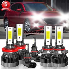 For Mazda 3 2010-2012 Led Headlight Hilow Kit Fog Light Bulbs 10000lm 6000k 6x