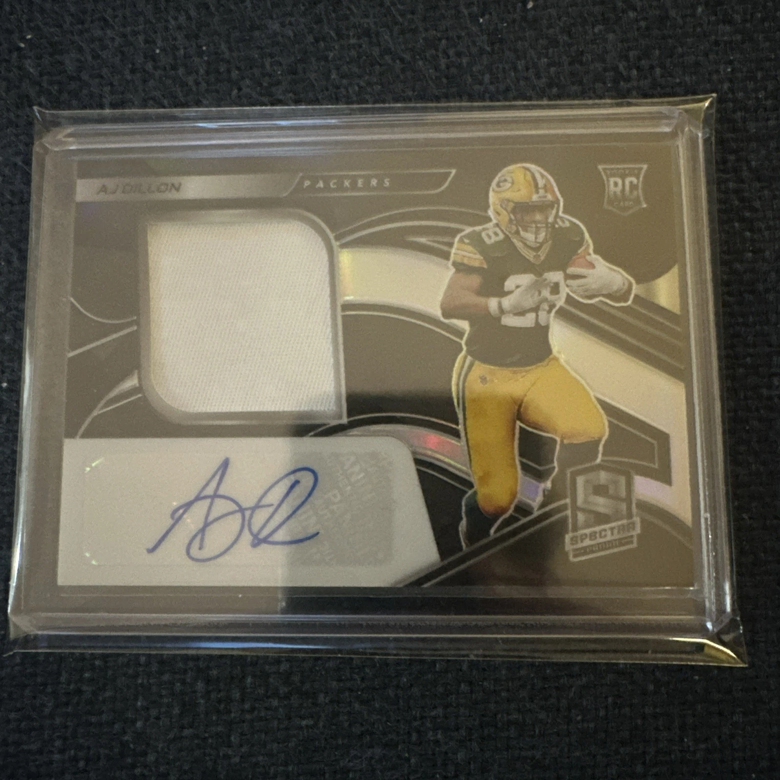 2020 Panini Spectra /99 AJ Dillon #228 RPA Rookie Patch Auto RC