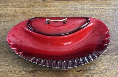 Vintage 60s Royal Haeger R-1067 Free Form Executive Ashtray Cigarette Box MCM