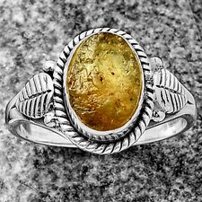 Green Kyanite Rough - India 925 Sterling Silver Ring s.8.5 Jewelry R-1403