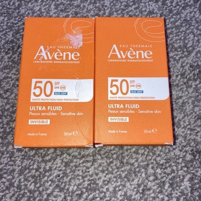 2 x Eau Thermale Avene LSF 50 Ultra Fluid Sensitive Skin Invisible 50 ml 