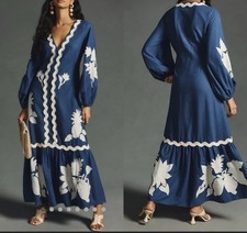 Farm Rio Embroidered Long-Sleeve Dress Sz Small $328