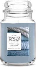 Yankee Candle Warm Luxe Cashmere, Holiday Scented Candle, 22oz Large Jar with up