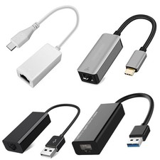 USB C USB 3.0 to Ethernet USBA RJ45 Adapter Gigabit LAN Network Adapter 1000Mbps