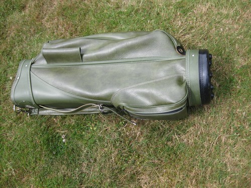 Vintage Atlantic Golf Bag Green 12 Dividers 3 Pockets Strap 35” - Picture 9 of 17
