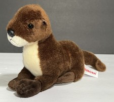 Aurora Sea Otter Plush 9.5" Stuffed Animal Toy Brown White Plastic Pellets