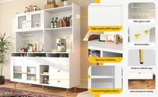 Multi-Purpose Kitchen Storage Cabinet w/ Cupboard Cabinets Drawers Shelves White