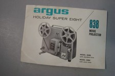 argus holiday super eight 838 movie projector pamphlet