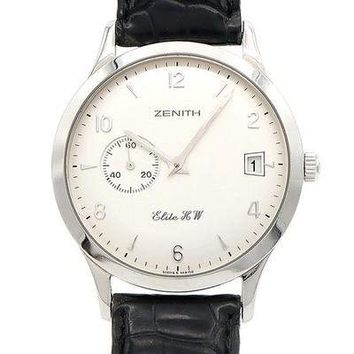 ZENITH Class Elite 01.0125.650 Date Small Second Silver SS Men Hand Winding