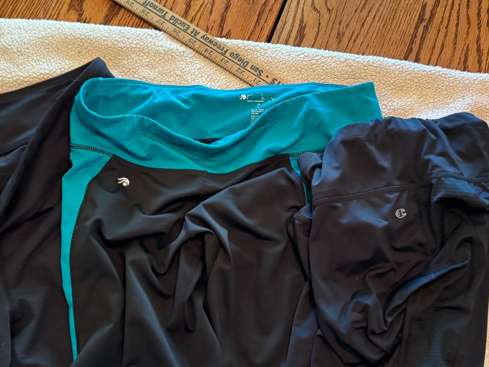 Yoga Pants leggings X-Large workout Champion Lands End Ideology Lot of 3 Black-image