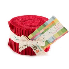 Bella Solids 2.5" Strip Junior Roll in Red by Moda
