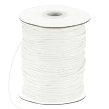 87 Yards 2mm Waxed Polyester Cord with Spool for Jewelry Making, Pure White