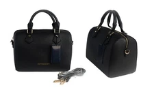 New Originsl Tru Trussardi 76BTRUS103 Leather Bag - Black - Free Shipping