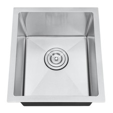 Attop Brushed Stainless Steel 15" Single Bowl Undermount Kitchen Sink