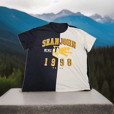 Sean John Raised 1998 Knitted Graphic Logo T-shirt Mens 2XL