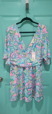 NWT Lilly Pulitzer Parigi Skort Romper  Pelican Pink Off the Scales