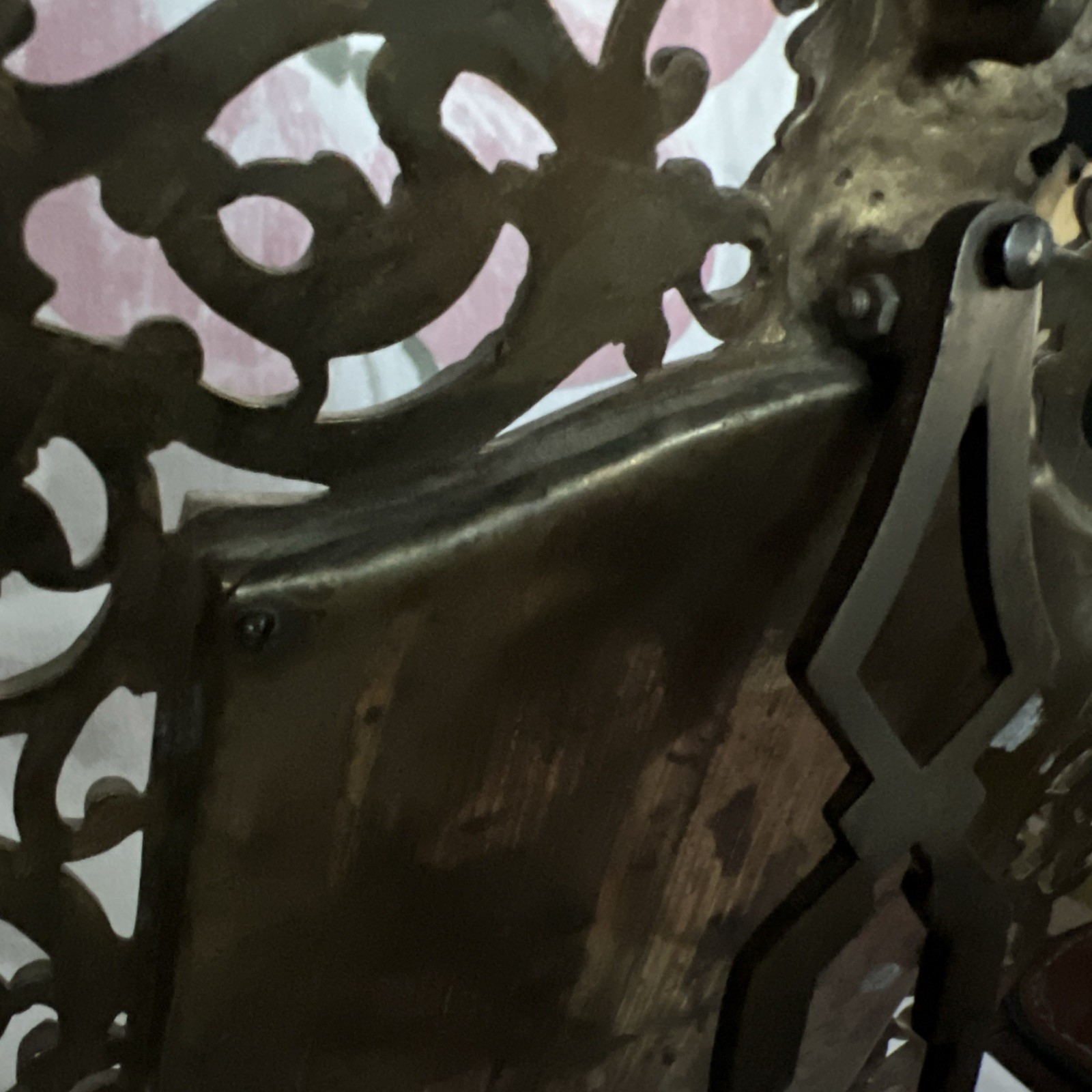 Antique Brass Frame Bacchus Beveled Tabletop Vanity Mirror Bradley & Hubbard