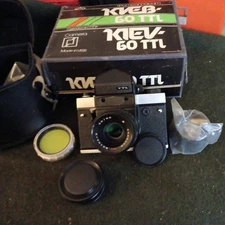 Kiev-60 TTL 6x6 Medium Format Film Camera 2.8/80mm Arsat Lens In Original Box