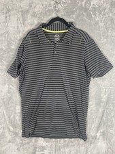 Oakley golf polo shirt Men  s Large Hydrolix Performance Grey Navy striped