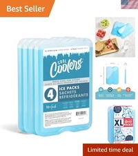 BPA-Free Clear Blue XL Slim Ice Packs - Quick Freeze for Safe On-the-Go Meals
