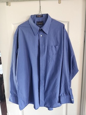 Vintage Arrow Mens sz XL Shirt Blue Button Up Collar Long Sleeve 17 1/2 34/35