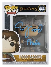 Elijah Wood LOTR "Frodo" Signed #444 Alt Funko Pop Figure w/ Blue Sig BAS Wit