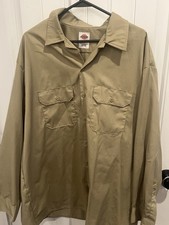 Dickies Work Shirt Mens Size 2XL Khaki Tan Long Sleeve Button Down Pockets