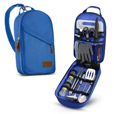17 Pieces Camp Kitchen Cooking Utensil Set Travel Organizer Grill Accessories