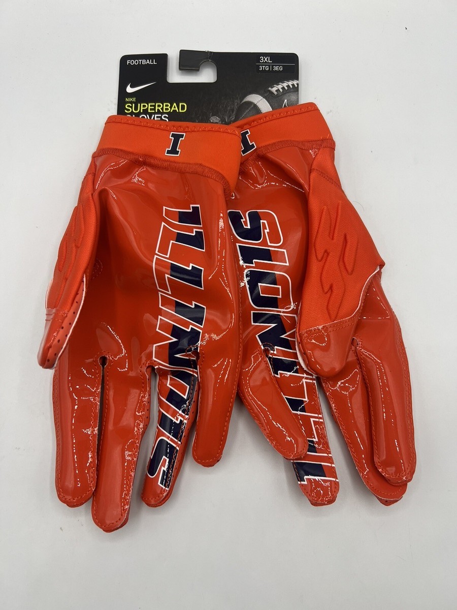 Nike Superbad 6.0 Illinois University Padded Football Gloves Men's