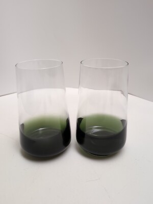 Pier 1 Elemental Green To Clear  5.75'' Tumbler Set Of 2
