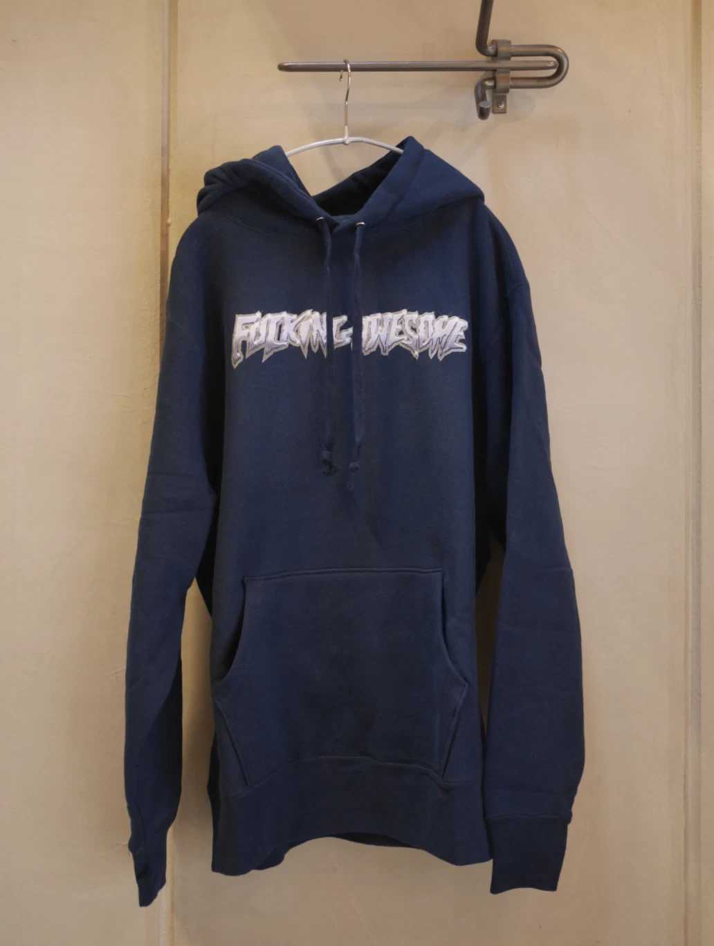F*CKING SUPERBE PULL À CAPUCHE FA SUPREME JASON DILL chromé marine à capuche