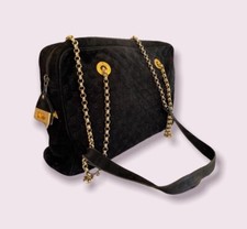 ESCADA Suede Leather Quilted Shoulder Bag