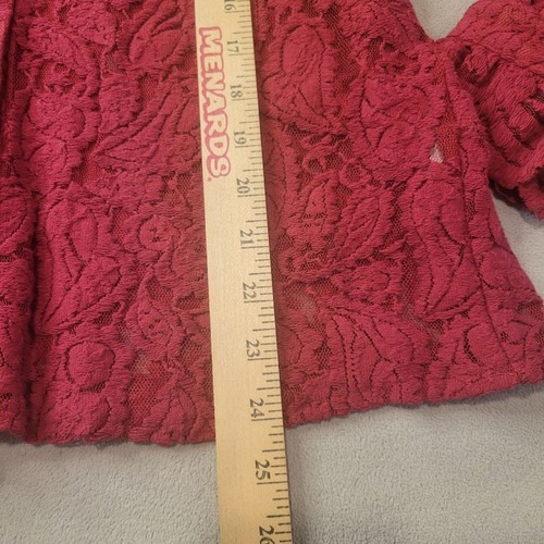 BTFBM Red Lace Button Down Shirt Size Small NWT - Picture 7 of 9