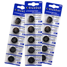 15 pieces ~BlueDot Trading RETAIL PACKAGE CR2032 DL2032 ECR2032 Lithium battery
