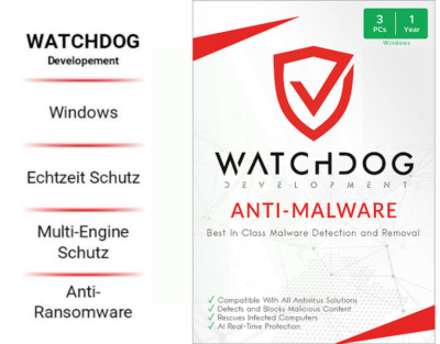 Watchdog Development Anti-Malware 3 PC 1 Jahr