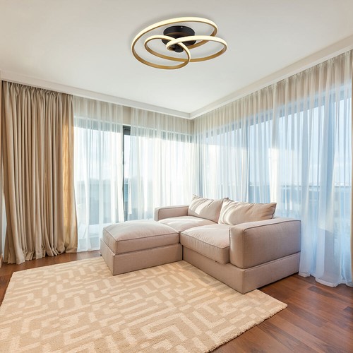 Wohnzimmerlampe Deckenleuchte Deckenleuchte gold LED Flurlampe geschwungen 3000K - Bild 5 von 11