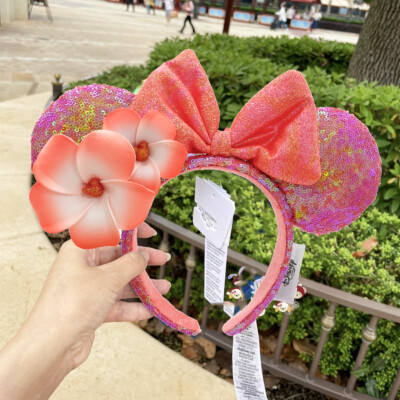 Disney Parks Orange Plumeria Exclusive Aulani Hawaii Minnie Ears