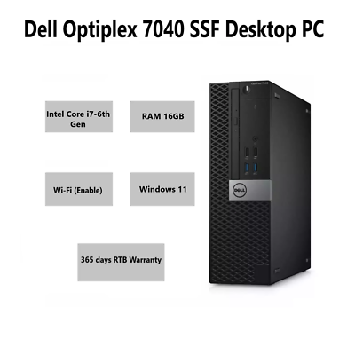 Dell OptiPlex 7040 SFF Core i7 6th Gen 16GB 128GB M.2 1TB HDD