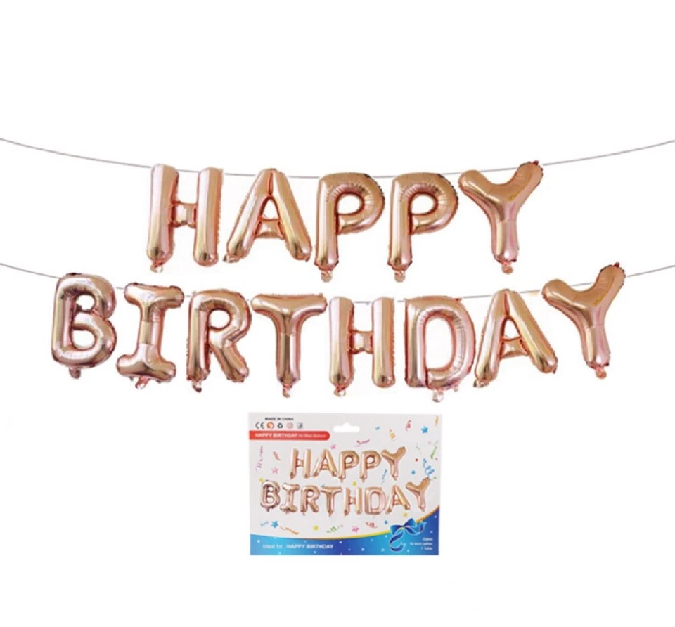 16″ Mylar Foil Birthday Letter Balloons – “BIRTHDAY” Party Banner Decoration Kit - Image 2 of 4