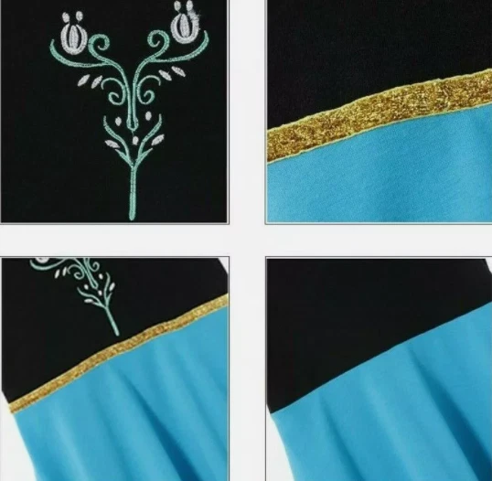 Kids Girls Role Play Costume Cartoon Princess Cosplay Skirt Party Fancy Dress Up - Image 4 of 4