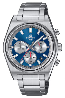 CASIO Edifice Herrenuhr Chronograph Stahl/Blau Chrono EFB-730D-2AVUEF